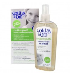 Gotitas de Oro Loción Infantil Repelente de Piojos 250 ml LIBRE DE PESTICIDAS