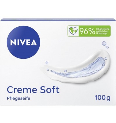 Nivea Pastilla de Jabón Crema Suave 100 g Formula Vegana