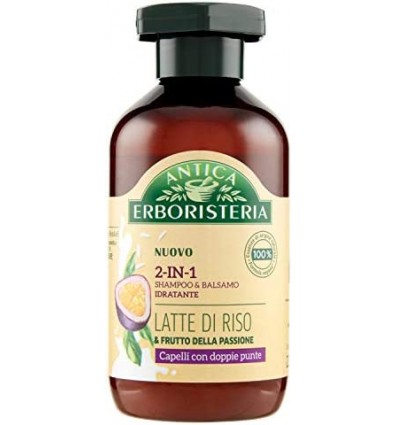 Antica Erboristeria Champu Especial Puntas Abiertas Leche de Arroz y Pulpa Maracuyá 250 ml