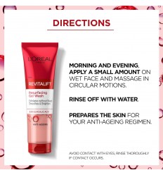 LOREAL REVITALIFT GEL LIMPIADOR FACIAL ANTIEDAD CON ACIDO GLICOLICO 150 ml