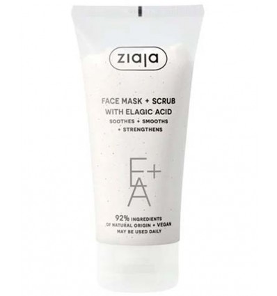 ZIAJA Mascarilla y exfoliante facial con ácido elágico 55 ml