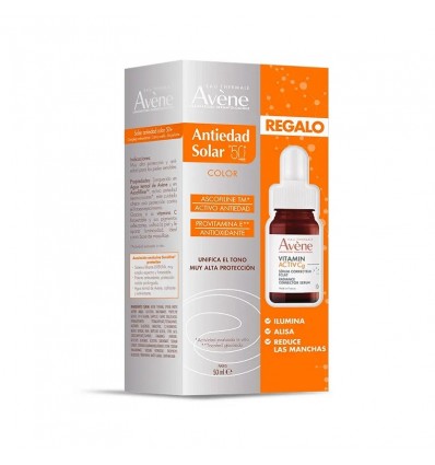 AVENE ANTIEDAD SOLAR SPF 50 COLOR 50 ml + REGALO SERUM VITAMIN ACTIV Cg 10 ml