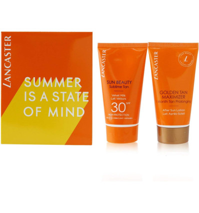 LANCASTER SET SUN BEAUTY LECHE PROTECCION SOLAR SPF 30 50 ml + GOLDEN TAN MAXIMIZER AFTER SUN PROLONGA EL BRONCEADO 50 ml