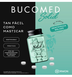 BUCOMED DENTÍFRICO SÓLIDO SIN FLUOR 160 comprimidos SABOR MENTA