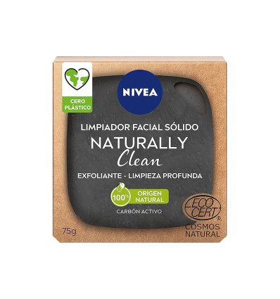 NIVEA LIMPIADOR FACIAL SÓLIDO NATURALLY CLEAN CARBÓN ACTIVO 75 g