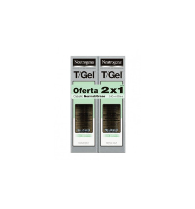 NEUTROGENA T/GEL CHAMPÚ ANTICASPA CABELLO NORMAL / GRASO 2 X 250 ml